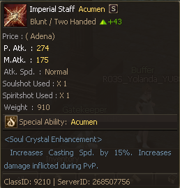 Imperial Staff com Acumen